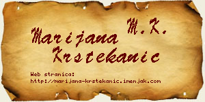 Marijana Krstekanić vizit kartica